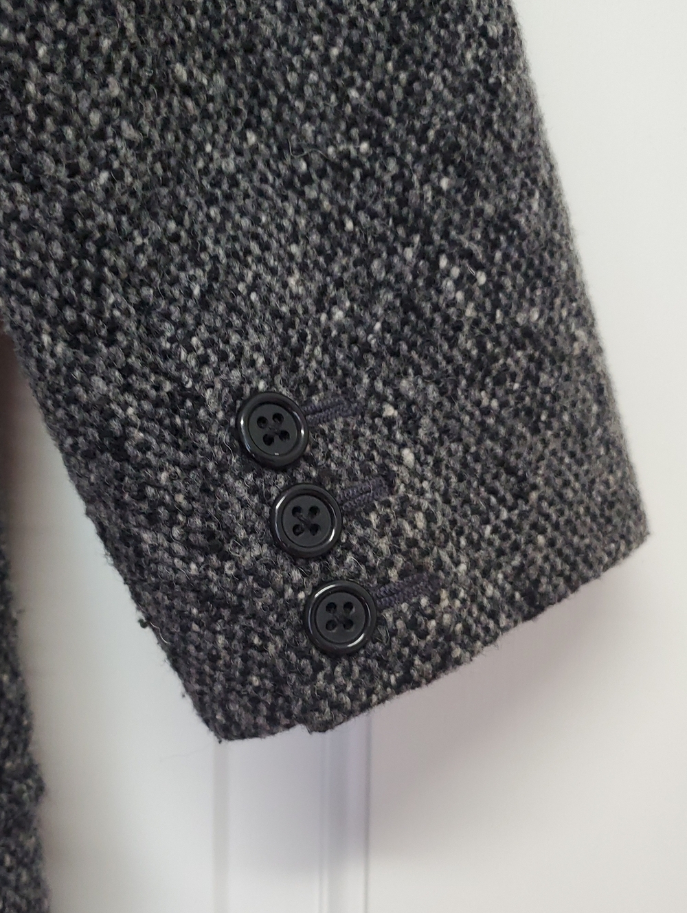 J. CREW Charcoal Tweed Wool Pea Coat - Gray Herringbone - Picture 5 of 6